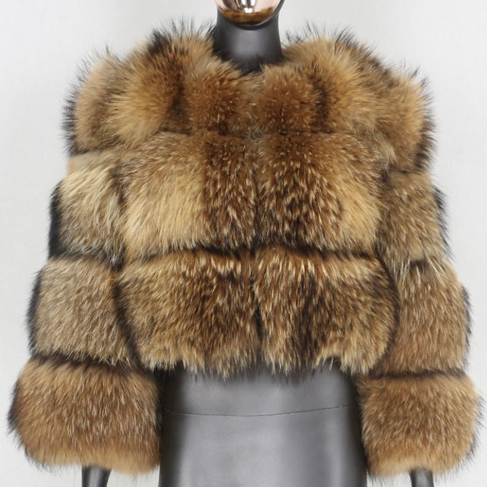 Raccoon fur coat